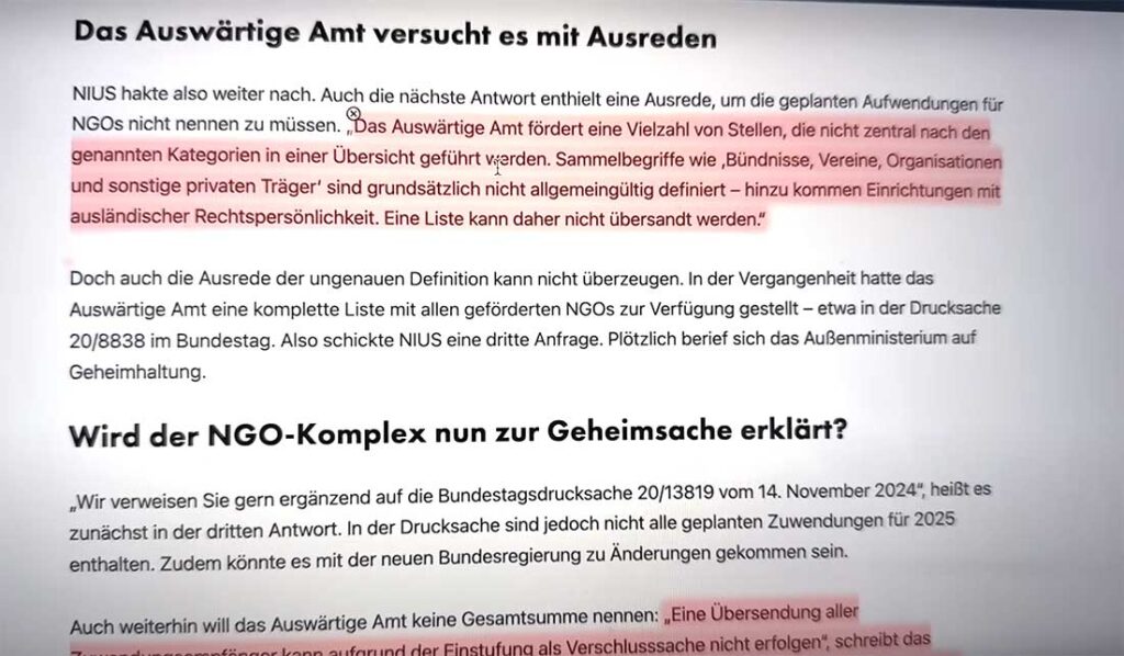 NGO Komplex und das Auswärtige Amt